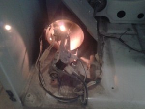 Testing the gas dryer ignitor.