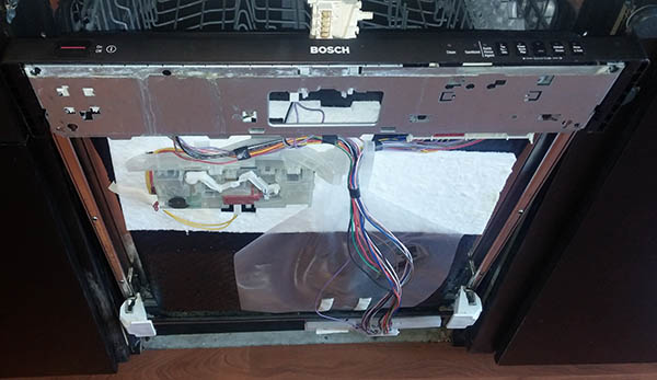 Front panel removed from Bosch Dishwasher